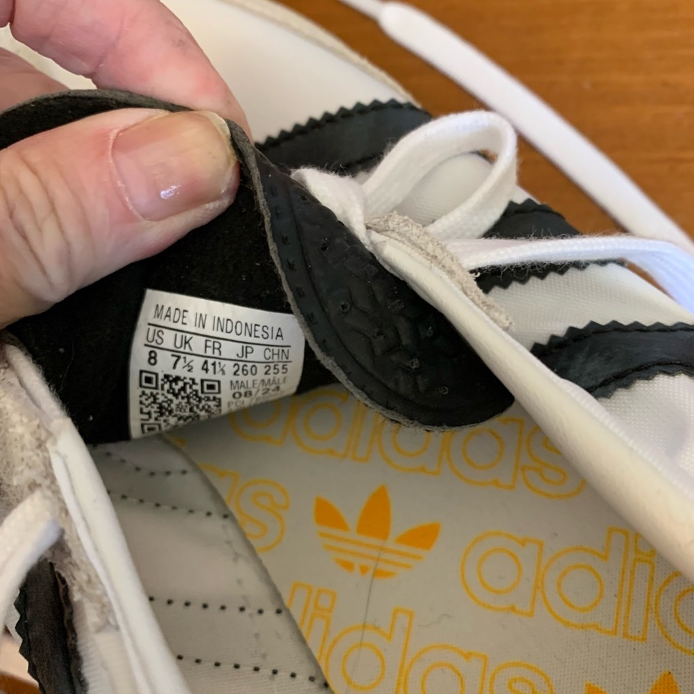 adidas White and Black Low-Top Lace-Up Sneakers SL -72 - Picture 6 of 6